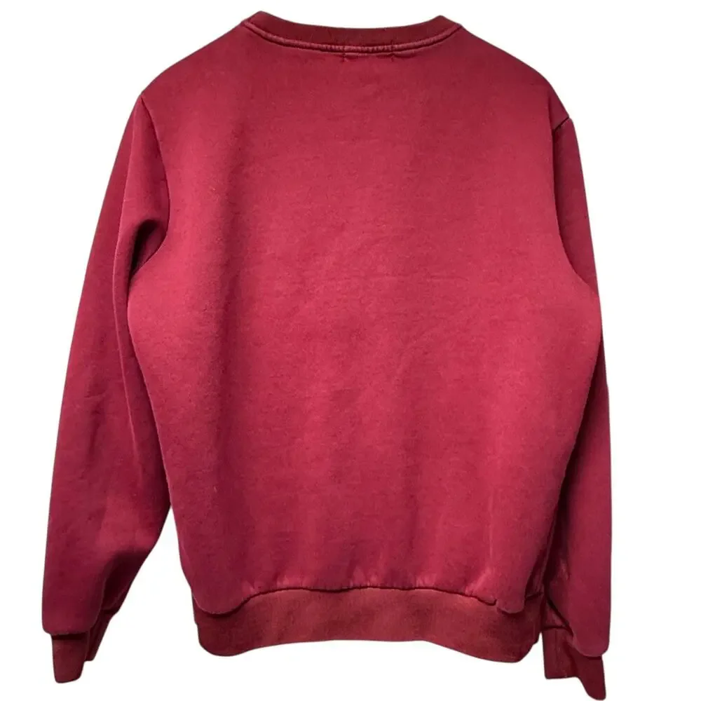 Vintage Y2K 90s Ralph Lauren Polo Mens Medium Sweatshirt Spellout Logo Maroon